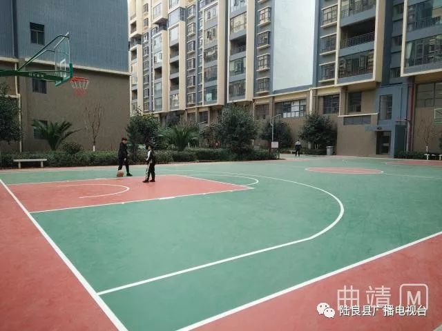 beat365手机版官方网站同乐街道首块硅PU篮球场在龙园小区建成正式投入使用